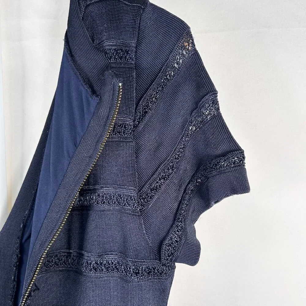 French Connection Size 12 Dress Navy Stretch Work